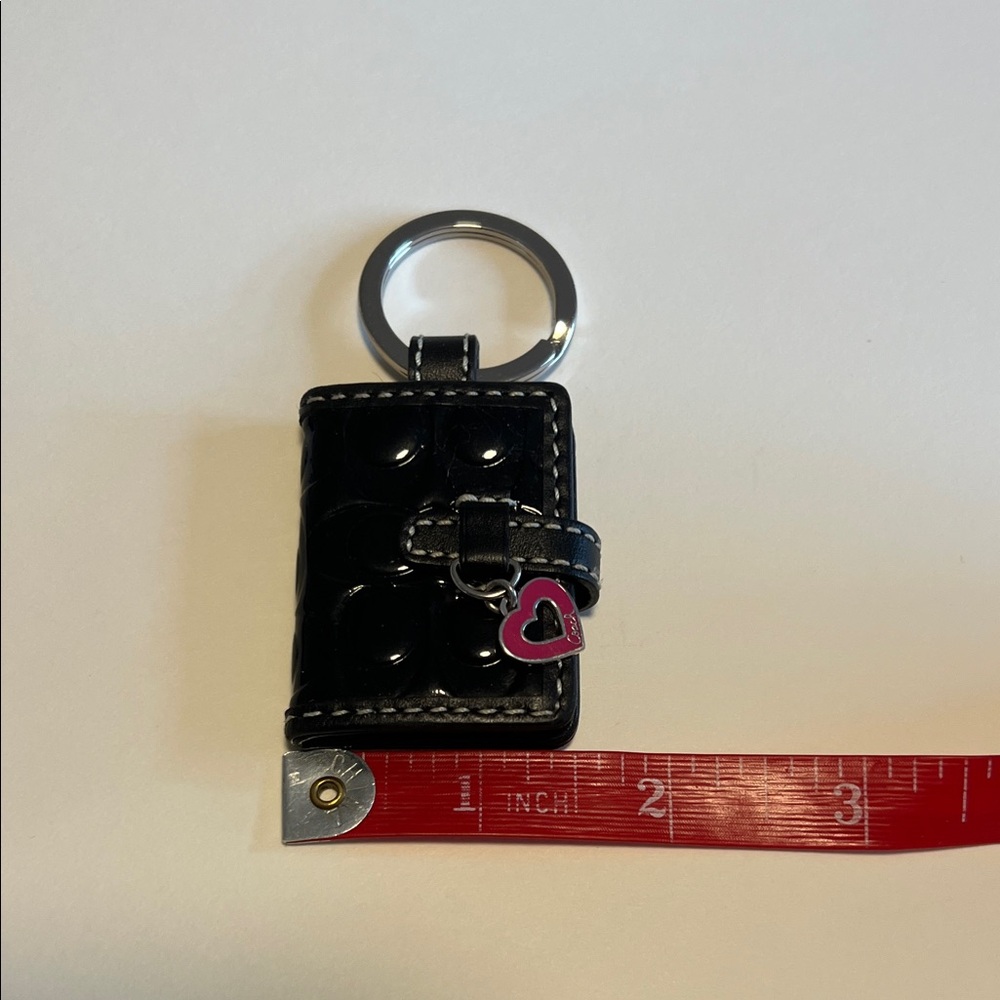 Vintage Coach Picture Frame Bag Charm-Black Key Holder with Pink Heart Accent - Picture 9 of 16